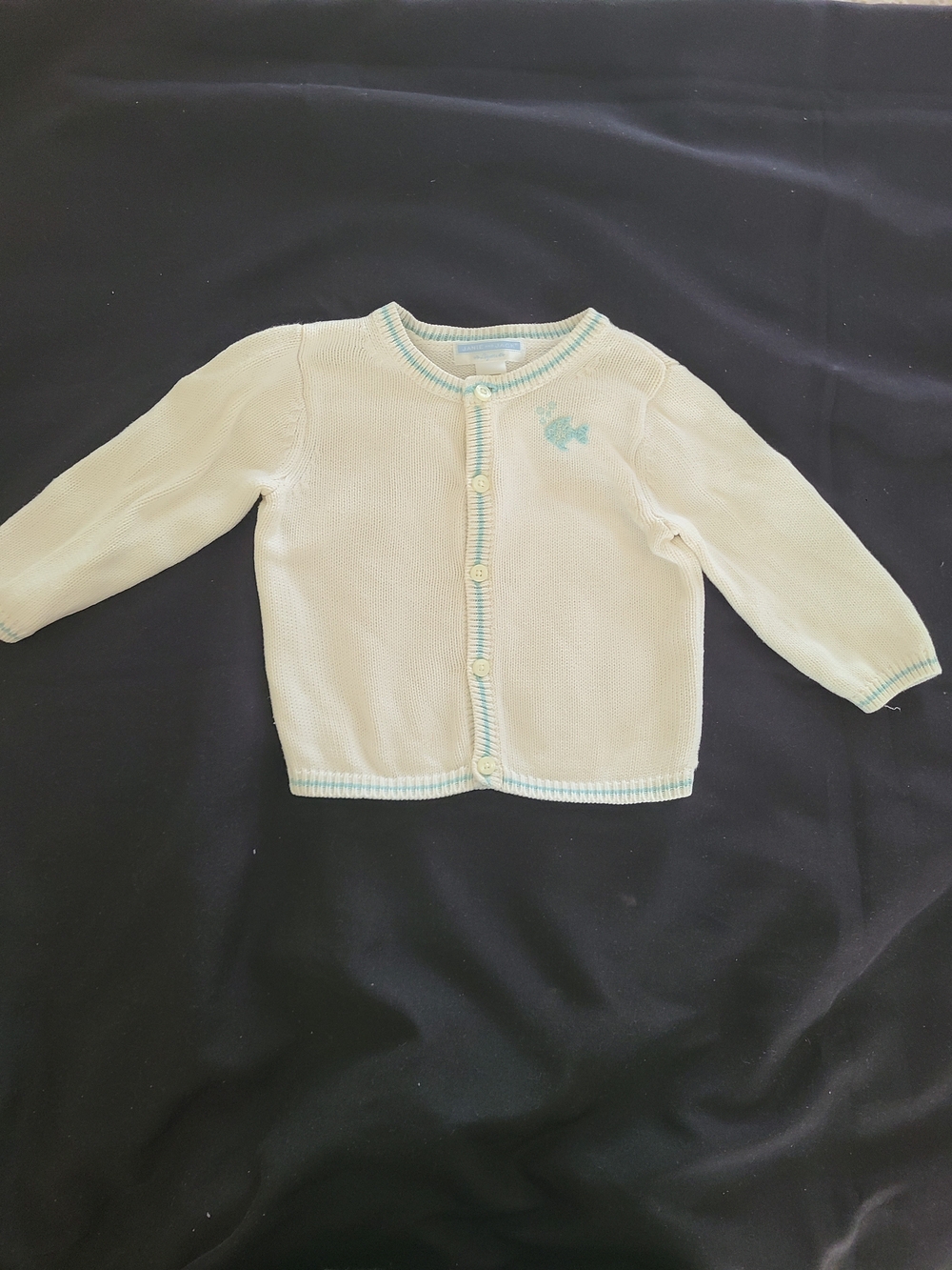 Janie and Jack Cardigan with Blue Trim 100% Cotton